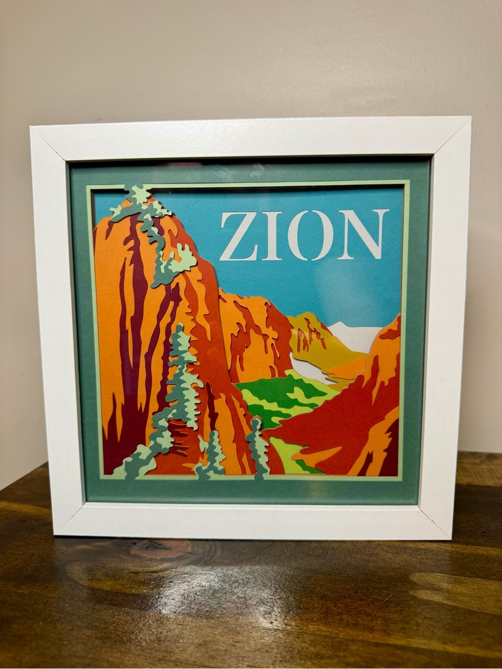 3D Zion National Park Shadowbox